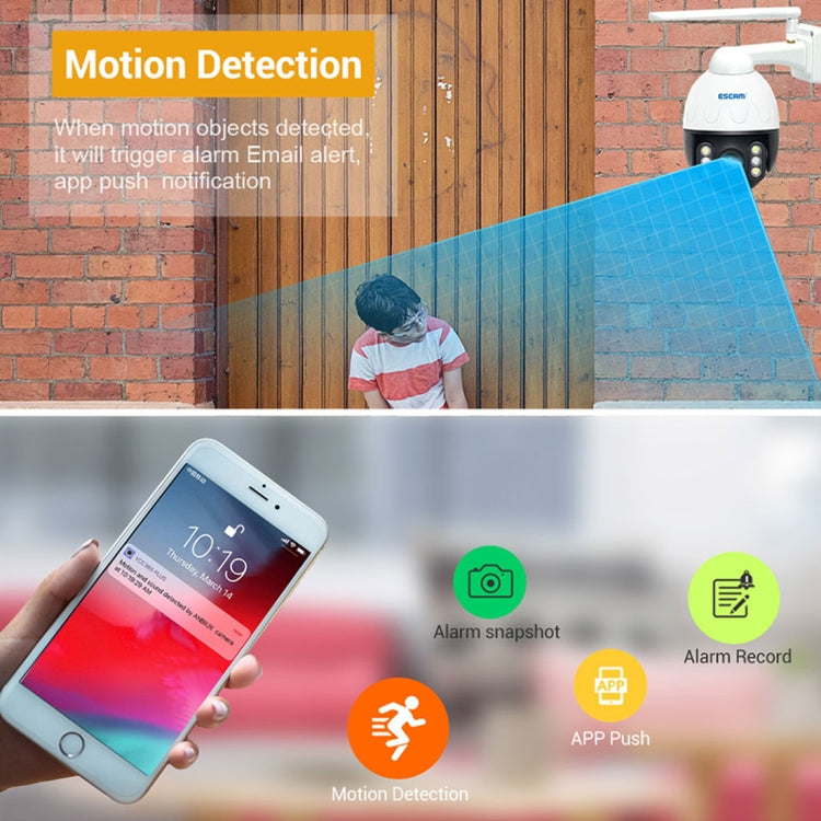 ESCAM Q5068 H.265 5MP Pan / Tilt / 4X Zoom WiFi Waterproof IP Camera, Support ONVIF Two Way Talk & Night Vision, AU Plug, EU Plug, AU Plug, UK Plug, US Plug ESCAM Q5068 H.265 5MP Pan / Tilt / 4X Zoom WiFi Waterproof IP Camera, Support ONVIF Two Way Talk & Night Vision, AU Plug, EU Plug, AU Plug, UK Plug, US Plug